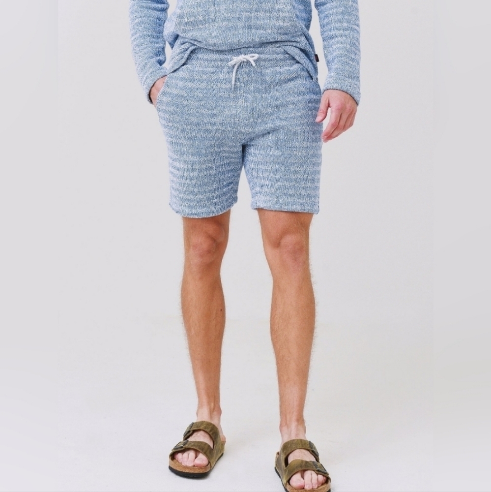 Faherty Whitewater Sweatshort Textured Terry Cloth Organic Cotton Blend‎